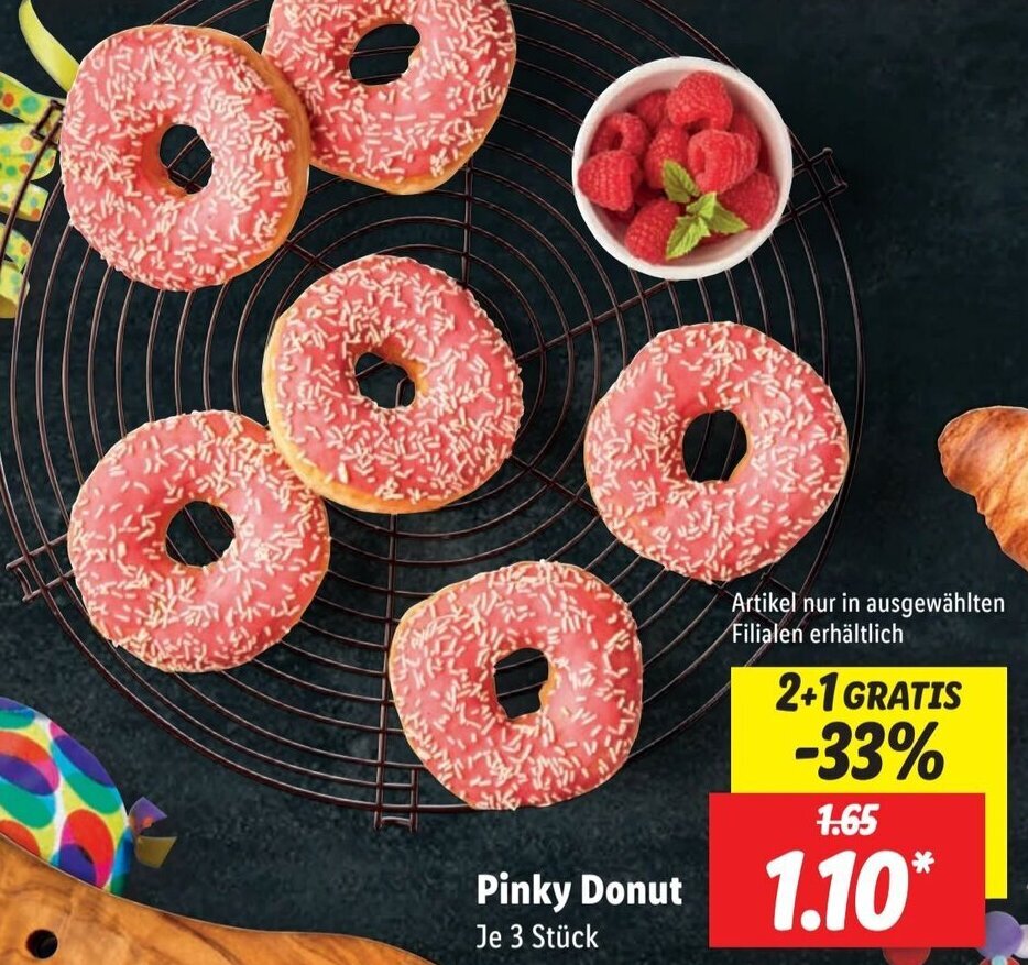 Pinky Donut 3 Stück Angebot bei Lidl
