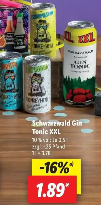 Lidl Schwarzwald Gin Tonic XXL 0,5 L Angebot