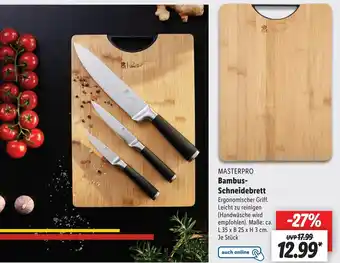 Lidl Masterpro Bambus Schneidebrett Angebot