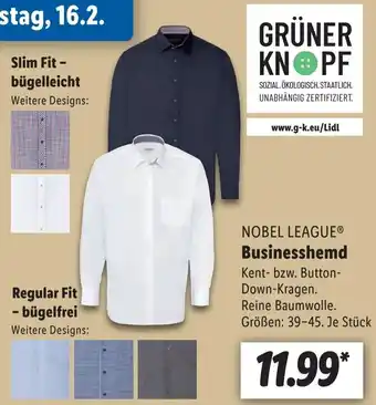 Lidl Nobel League Businesshemd Angebot