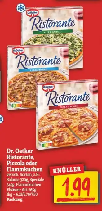 NP Discount Dr. Oetker Ristorante Pizza, Flammkuchen o. Piccola Angebot