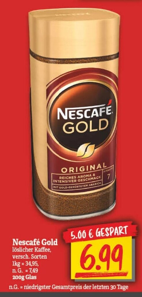 Verwunderlich Nescafe Gold 200g Angebot Diese Woche Bildernull
