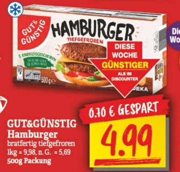 Hamburger 500g Angebot bei NP Discount