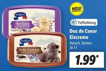 Lidl Duc de Coeur Eiscreme 1 l Angebot