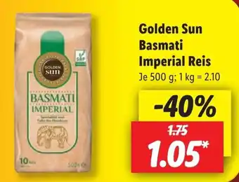 Lidl Golden Sun Basmati Imperial Reis 500 g Angebot