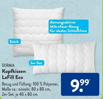 Aldi Süd Dormia Kopfkissen La Fill Eco 40 x 80 cm Angebot