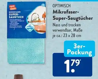 Aldi Süd Optiwisch Mikrofaser Super Saugtücher 23 x 28 cm 3er Packung Angebot