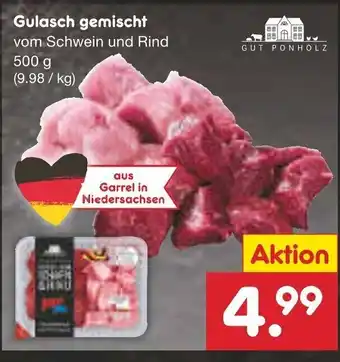 Netto Marken-Discount Gut Ponholz Gulasch gemischt 500g Angebot