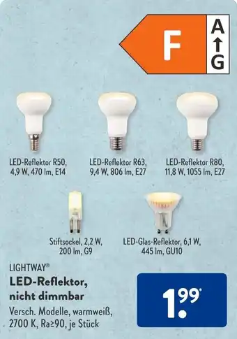 Aldi Süd Lightway LED Reflektor,nicht dimmbar 2700 k Angebot