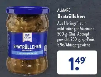 Aldi Süd Almare Bratröllchen 250 g Angebot