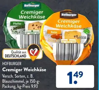 Aldi Süd Hofburger Cremiger Weichkäse 150 g Packung Angebot