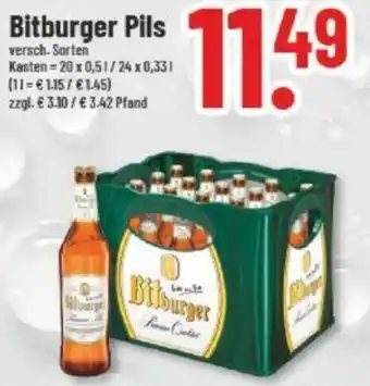 trinkgut Bitburger Pils 20x0,5/24x0,33 L Angebot