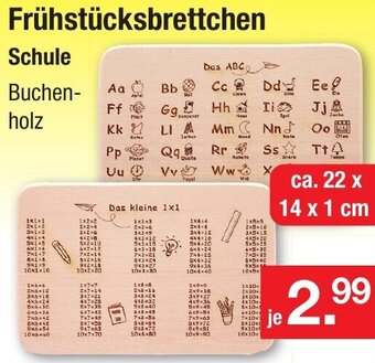 Zimmermann Frühstücksbrettchen Schule Angebot