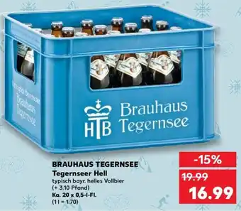 Kaufland Brauhaus Tegernsee Tegernseer Hell Ka. 20x0,5 L-Fl. Angebot