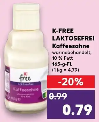 Kaufland K-Free Laktosefrei Kaffeesahne 165 g Fl. Angebot