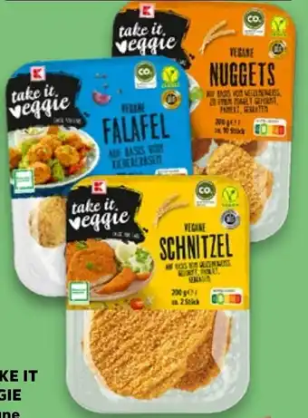 Kaufland K-Take It Veggie Vegane Schnitzel, Nuggets, Burgerscheiben, Falafel oder Hackbällchen 200 g Packg. Angebot