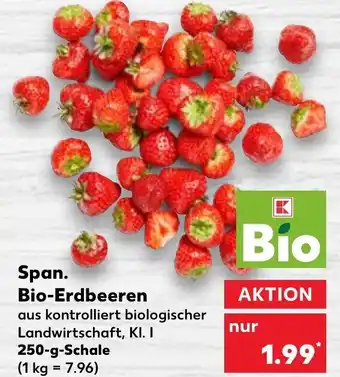 Kaufland Span. Bio Erdbeeren 250 g Schale Angebot