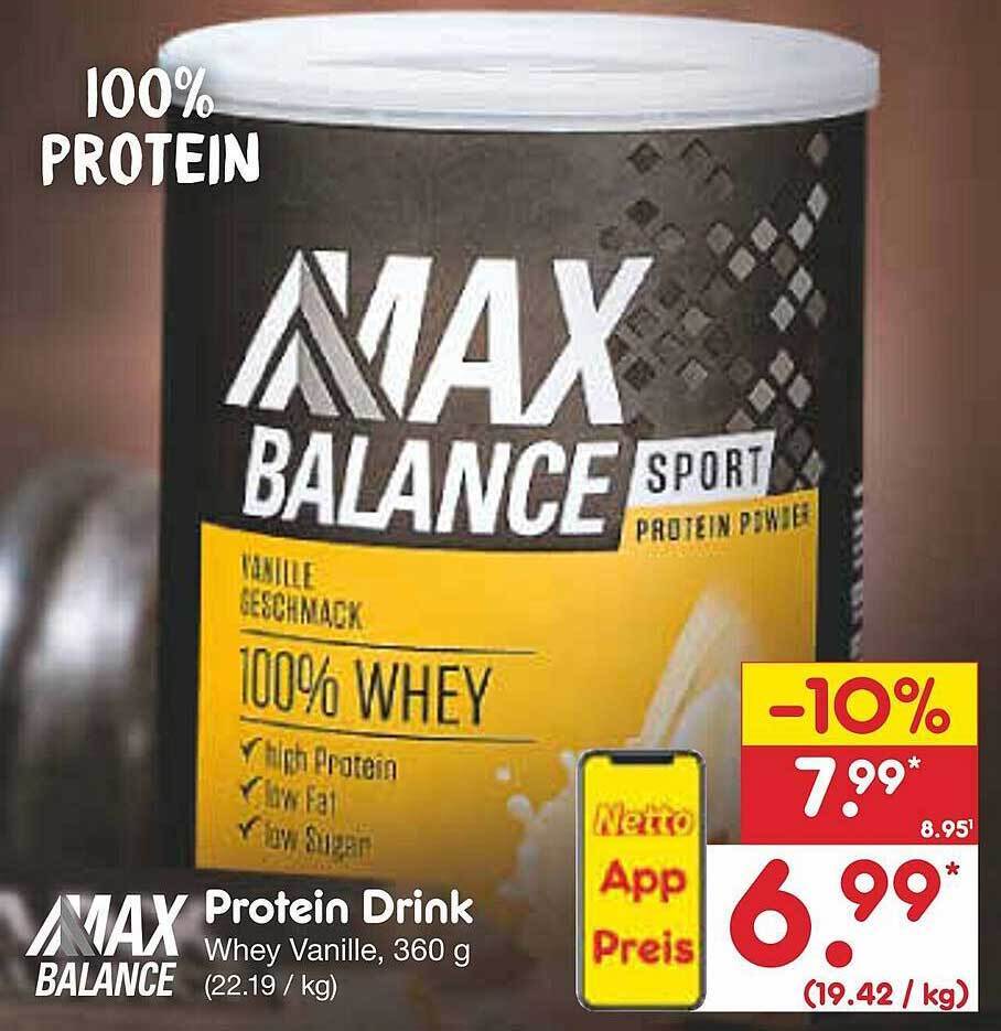 Protein drink max balance Angebot bei Netto MarkenDiscount