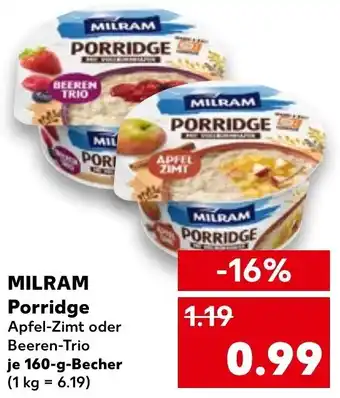 Kaufland Milram Porridge 160 g Becher Angebot