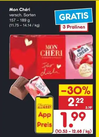 Netto Marken-Discount Ferrero Mon Cheri o. Kusschen 157-189g Angebot