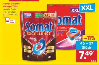 Netto Marken-Discount Somat Geschirr Reiniger Tabs 46-57st Angebot