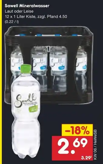 Netto Marken-Discount Sawell Mineralwasser 12*1L Angebot