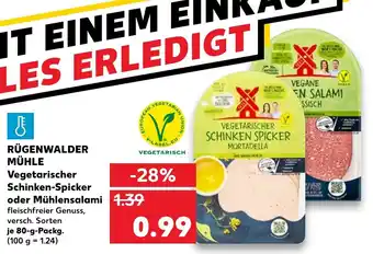 Kaufland Rügenwalder Mühle Vegetarischer Schinken Spicker oder Mühlensalami 80g Angebot