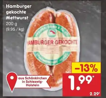 Netto Marken-Discount Hamburger gekochte Mettwurst 200g Angebot