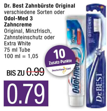 Marktkauf Dr. Best Zahnbürste Original  oder Odol Med 3 Zahncreme 75ml Angebot