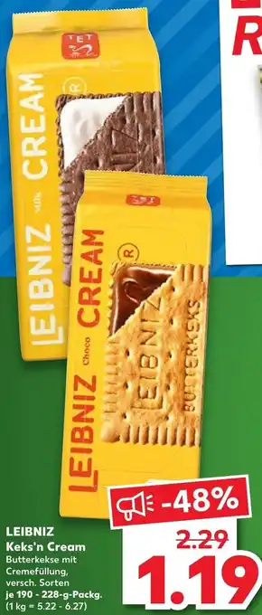 Kaufland Leibniz Keks'n Cream 190-228 g Packg. Angebot