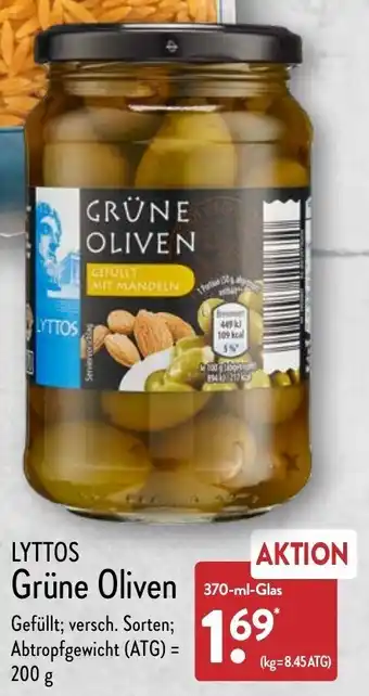 Aldi Nord Lyttos Grüne Oliven 370 ml Glas Angebot