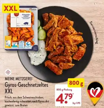 Aldi Nord Meine Metzgerei Gyros Geschnetzeltes XXL 800 g Packung Angebot