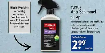 Aldi Nord Clinair anti-schimmelspray Angebot