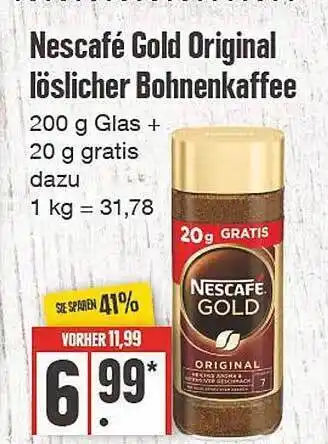 Edeka Nescafé gold original löslicher bohnenkaffee Angebot