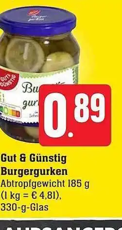 Edeka Gut & günstig burgergurken Angebot