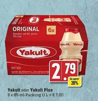 Edeka Yakult oder plus Angebot