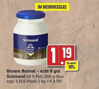 Edeka Unsere heimat schmand Angebot