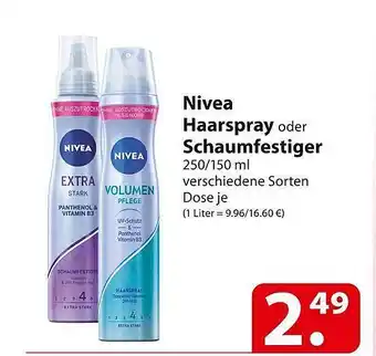 Famila Nord Ost Nivea haarspray oder schaumfestiger Angebot