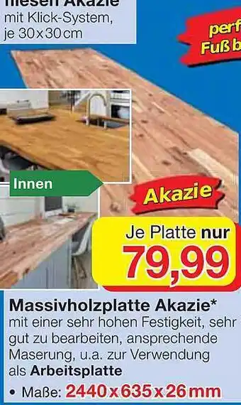 Jawoll Massivholzplatte akazie oder arbeitsplatte Angebot