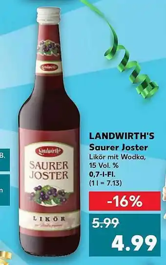 Kaufland Landwirth's saurer joster Angebot