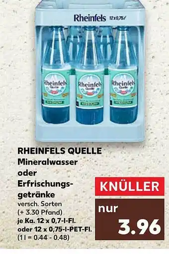 Kaufland Rheinfels quelle mineralwasser oder erfrischungsgetränke Angebot