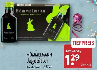 Aldi Nord Mümmelmann Jagdbitter Kräuterlikör 4x20 ml Pckg. Angebot