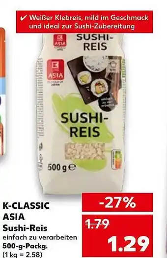 Kaufland K-classic asia sushi-reis Angebot