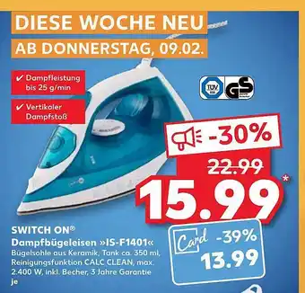 Kaufland Switch on dampfbügeleisen „is-f1401“ Angebot