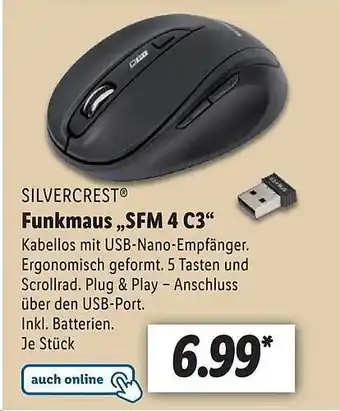 Lidl Silvercrest funkmaus sfm4c3 Angebot