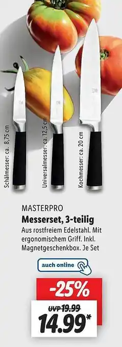 Lidl Masterpro messerset, 3tlg Angebot