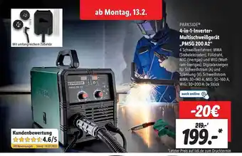 Lidl Parkside 4in1-inverter-multischweißgerät pmsg200a2 Angebot