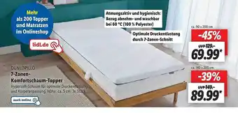Lidl Dunlopillo 7-zonen-komfortschum-topper Angebot