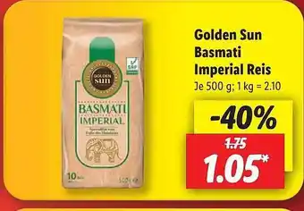 Lidl Golden sun basmati imperial reis Angebot