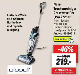 Lidl Bissell nass-trockenreiniger crosswave pet „pro 2225n“ Angebot